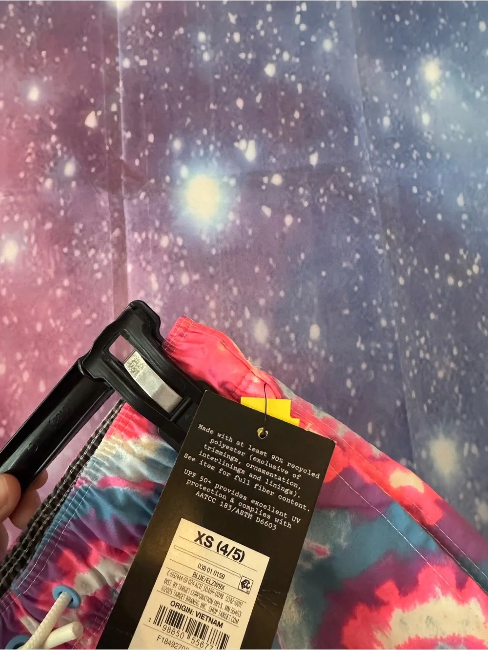 New boys art class tie dye swim trunks size XS